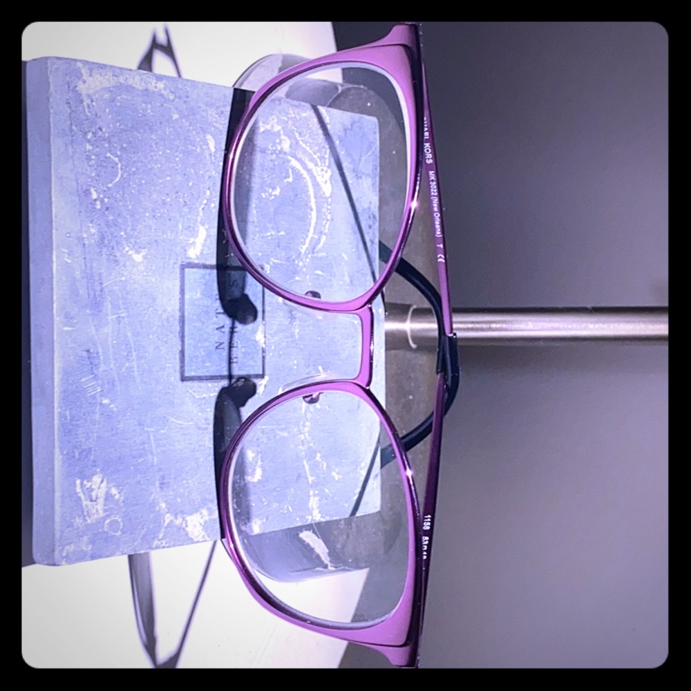 Michael Kors purple metallic prescription frames